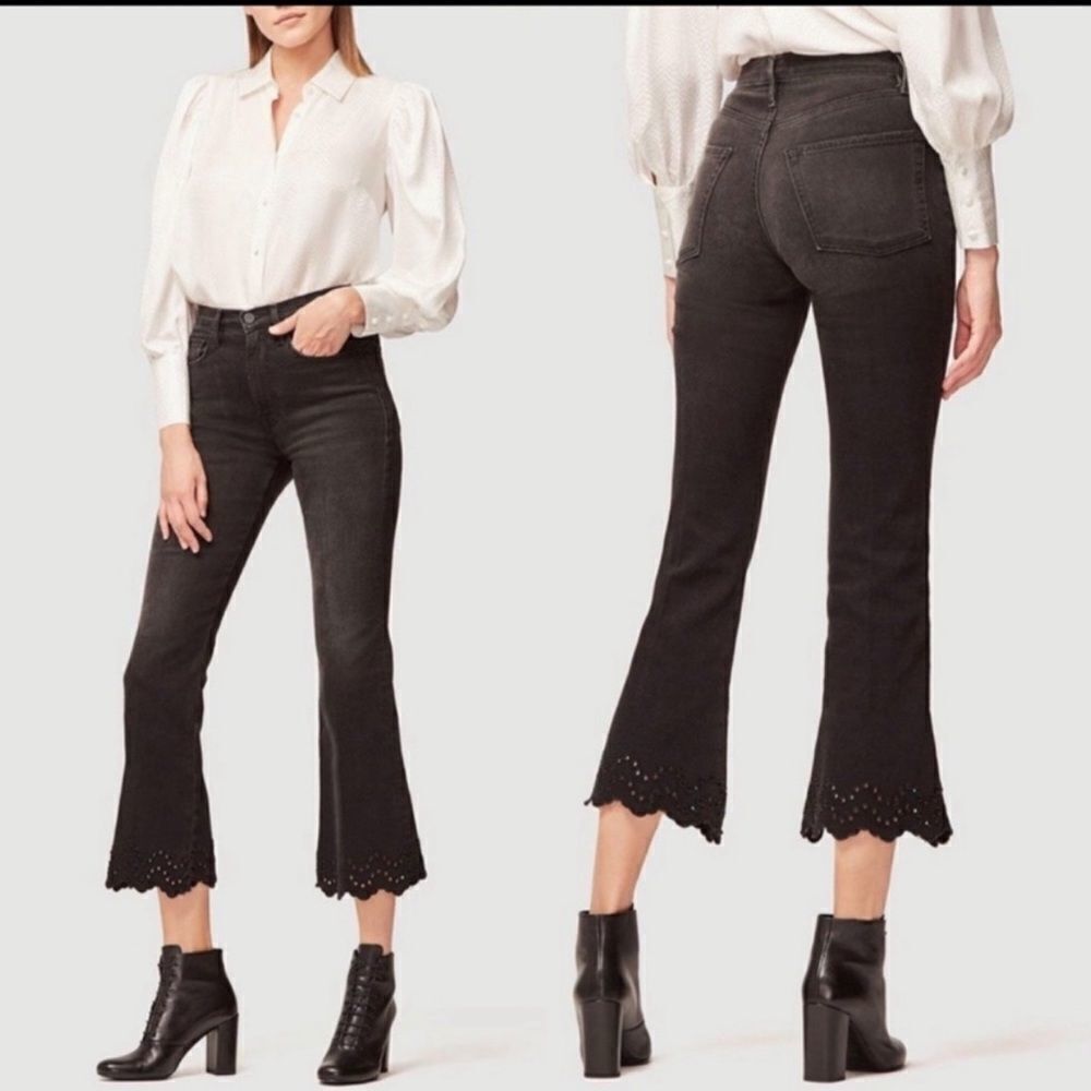 Frame  Lacey Eyelet Crop Jeans - Picture 1 of 9